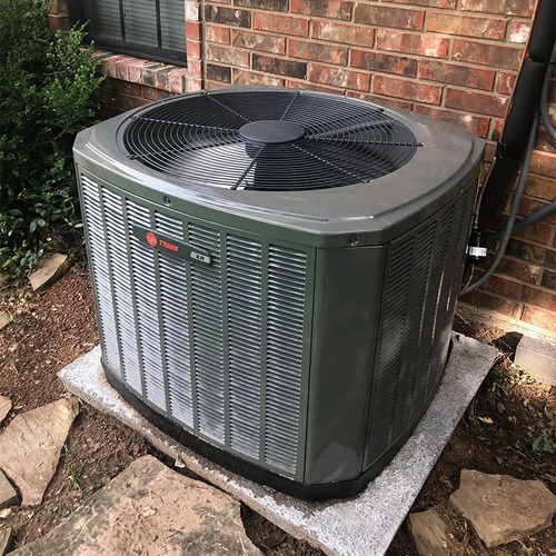 overhead view of an air conditioning unit